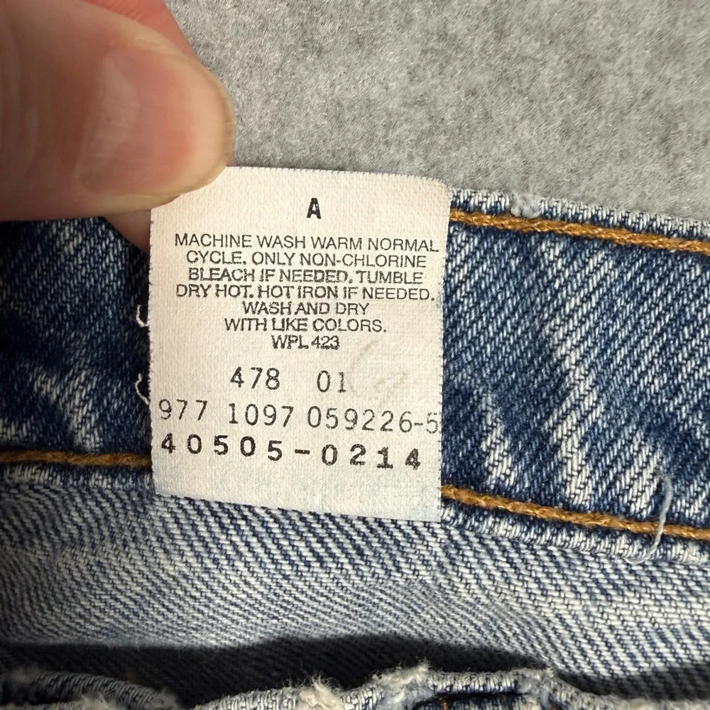 Vintage 90s Levis 505 Orange Tab Jeans Mens 36x30 Light Wash Straight Leg Grunge